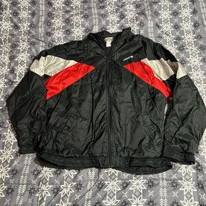 Adidas Black Windbreaker with Red Accents